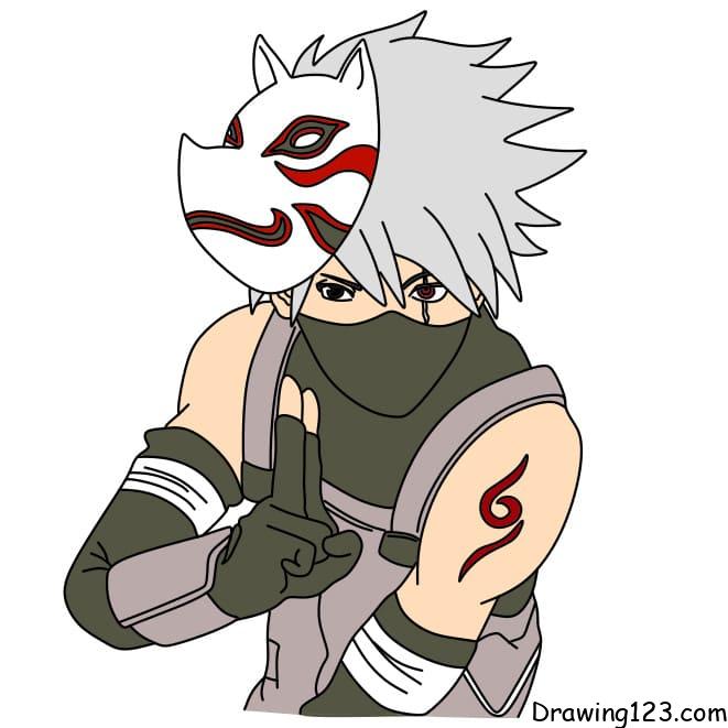 How-to-draw-Kakashi-Hatake-step11 piirustus