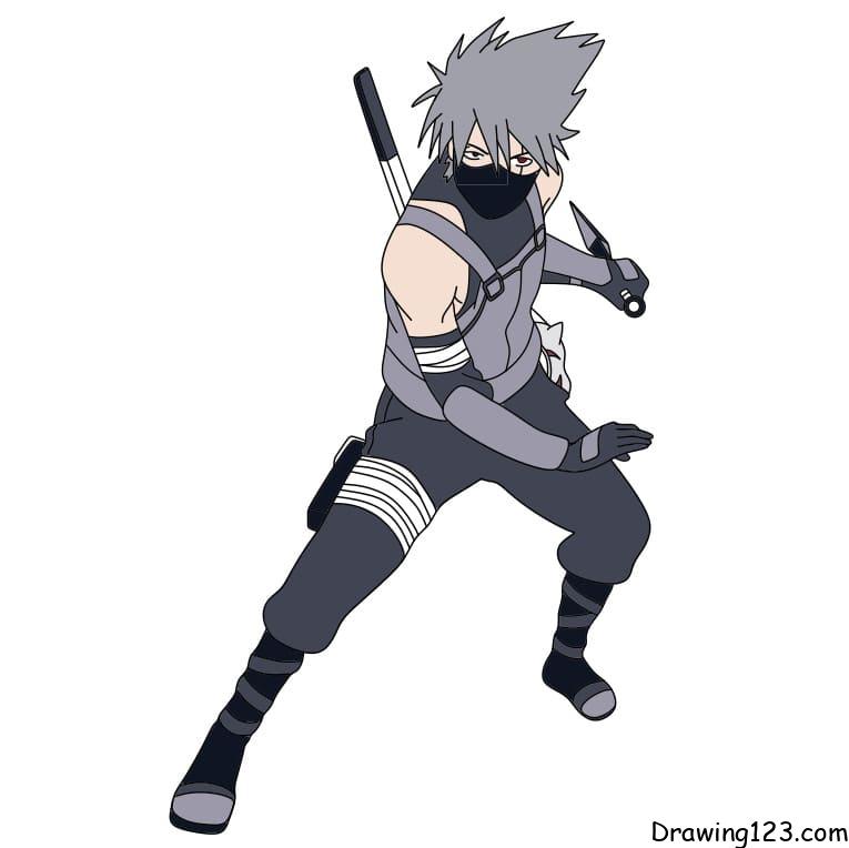 How-to-draw-Kakashi-Hatake-step12-2 piirustus