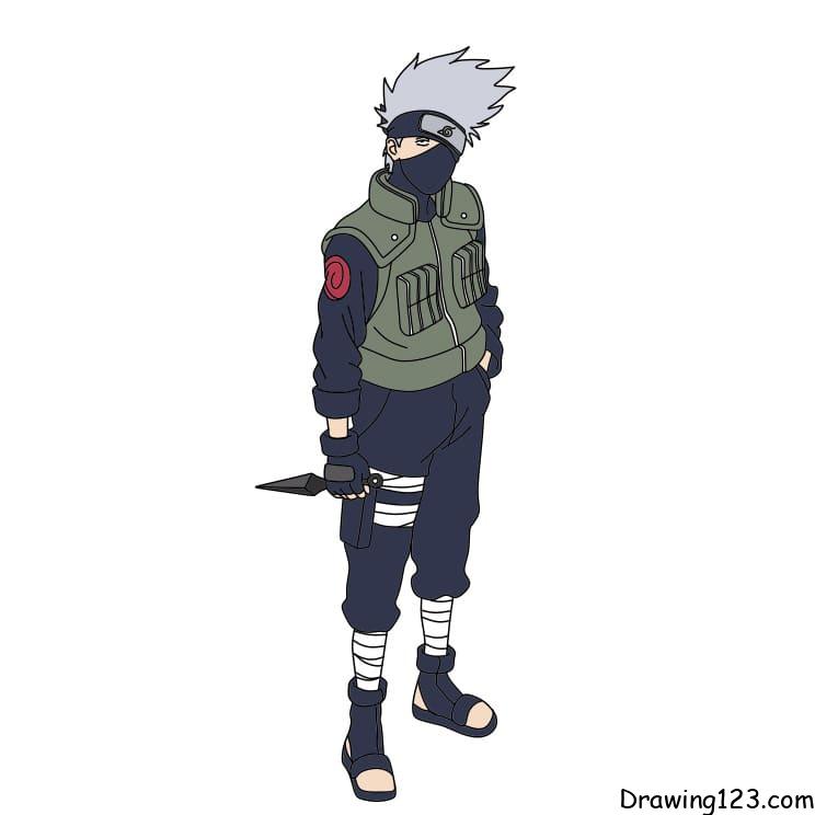 How-to-draw-Kakashi-Hatake-step12 piirustus