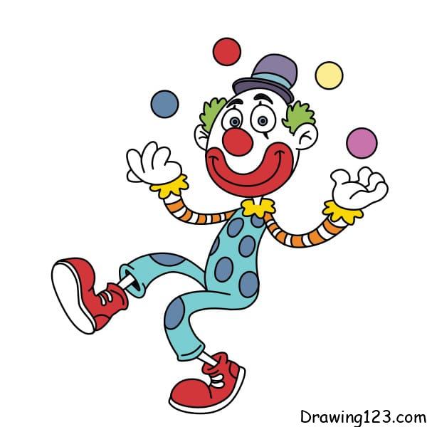 How-to-draw-a-clown-step11 piirustus