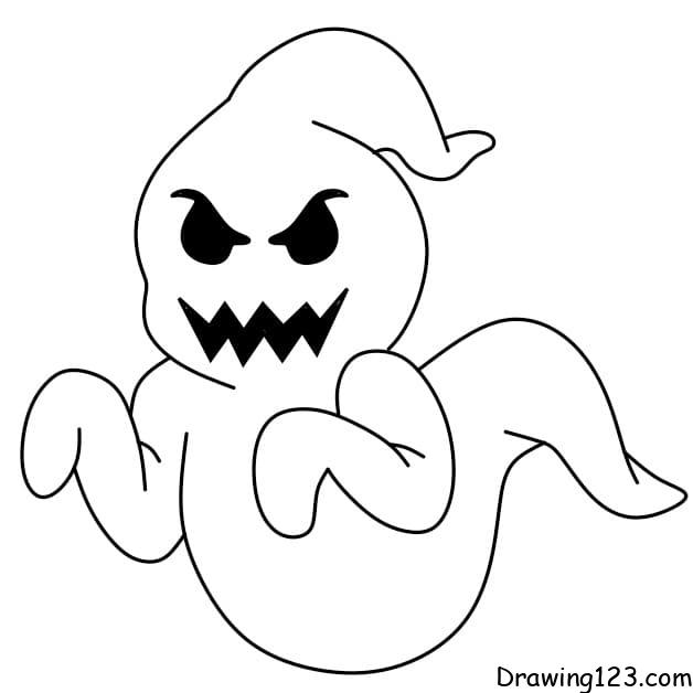 How-to-draw-ghost-step-6-5 piirustus