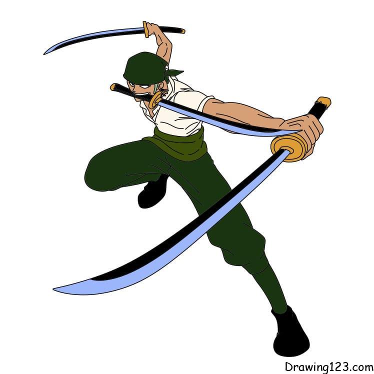 how-to-draw-Roronoa-Zoro-step-12-1 piirustus