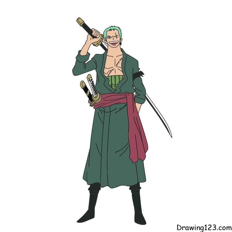 how-to-draw-Roronoa-Zoro-step-16-1 piirustus