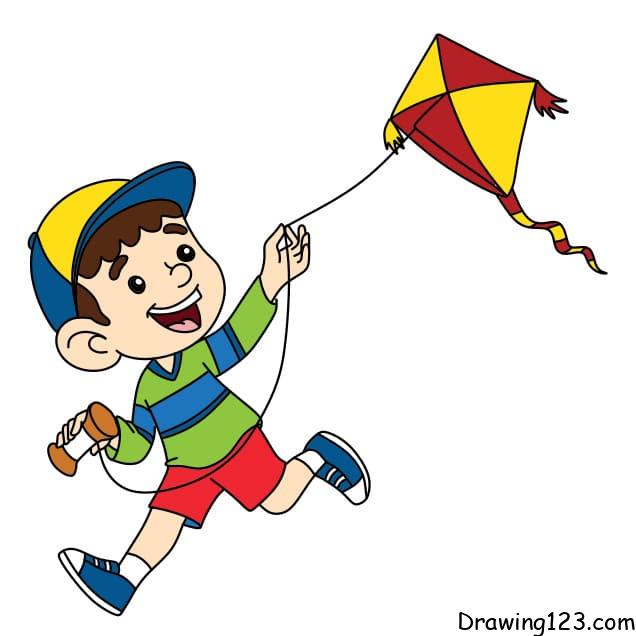 how-to-draw-a-kite-step-12 piirustus