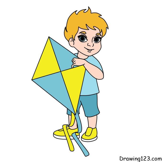 how-to-draw-a-kite-step-9-3 piirustus