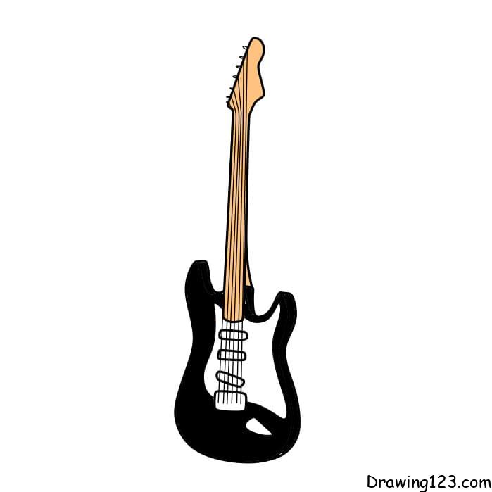 how-to-draw-guitar-step-7-1 piirustus