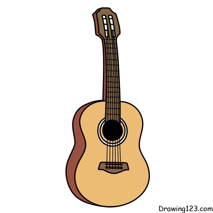 how-to-draw-guitar-step-8 piirustus