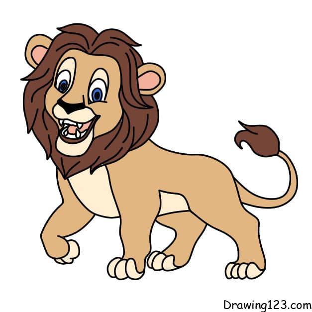 how-to-draw-lion-step-10 piirustus