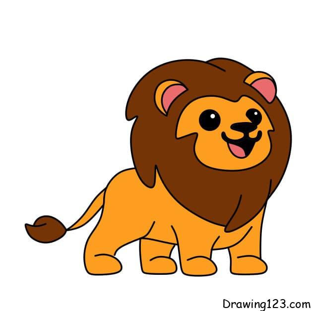 how-to-draw-lion-step-9-1 piirustus