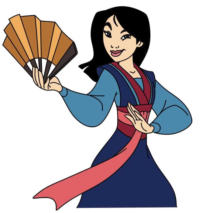 How-to-draw-Mulan-Step-9 piirustus