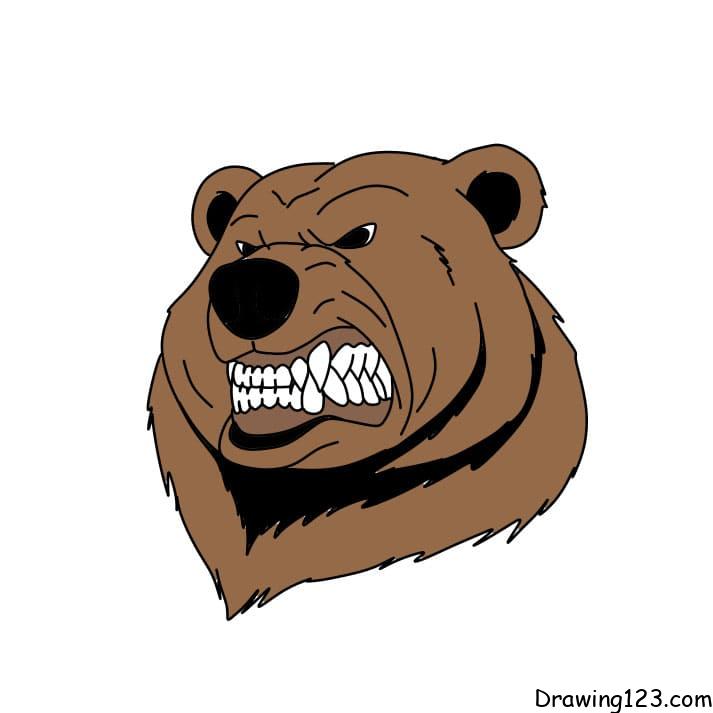 How-to-draw-a-bear-step-10-1 piirustus