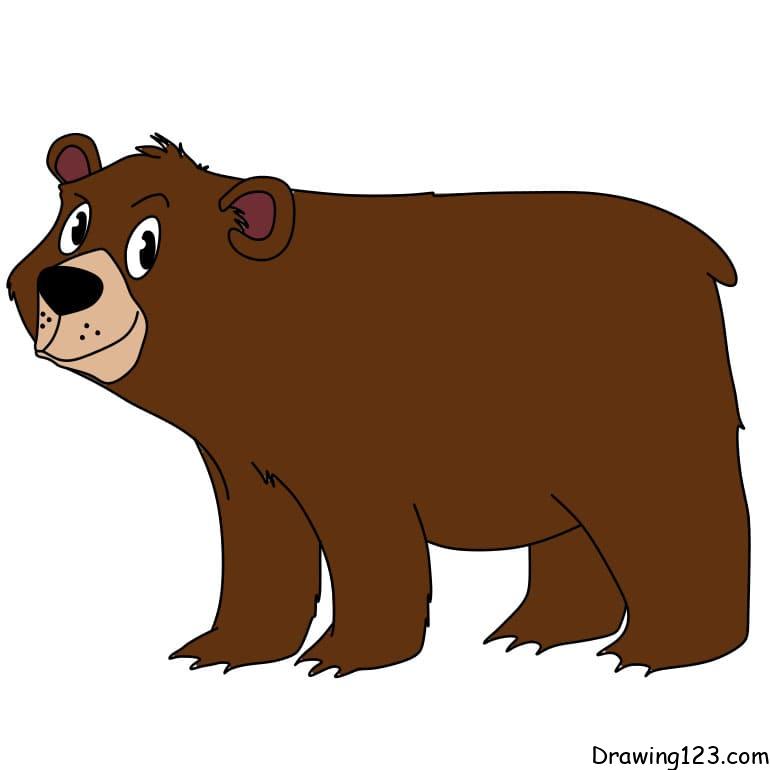 How-to-draw-a-bear-step-9-1 piirustus