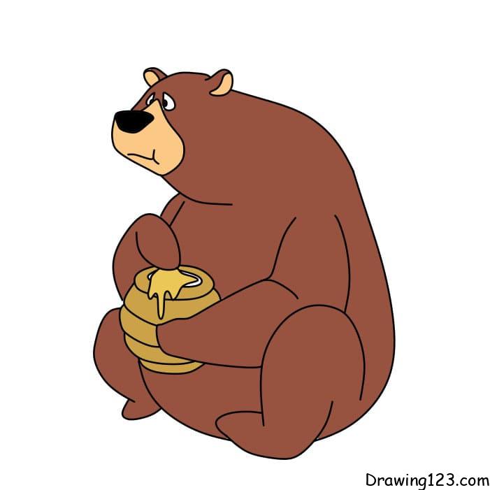 How-to-draw-a-bear-step-9-3 piirustus