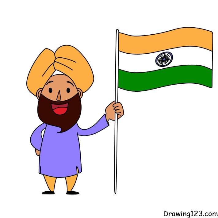 How-to-draw-the-Independence-Day-of-India-step-8-1 piirustus