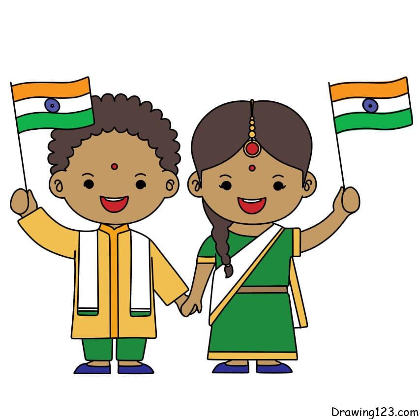 How-to-draw-the-Independence-Day-of-India-step-9-1 piirustus