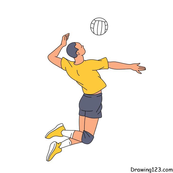 How-to-draw-volleyball-Step-10-4 piirustus