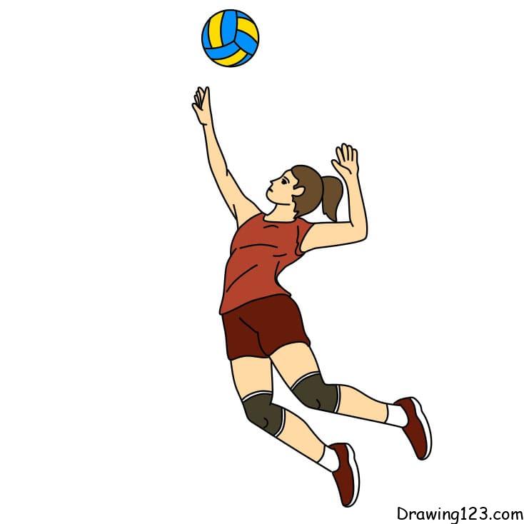 How-to-draw-volleyball-Step-11 piirustus