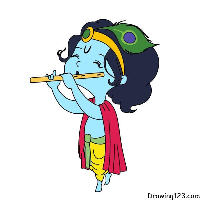 how-to-draw-Lord-Krishna-step-11-7 piirustus