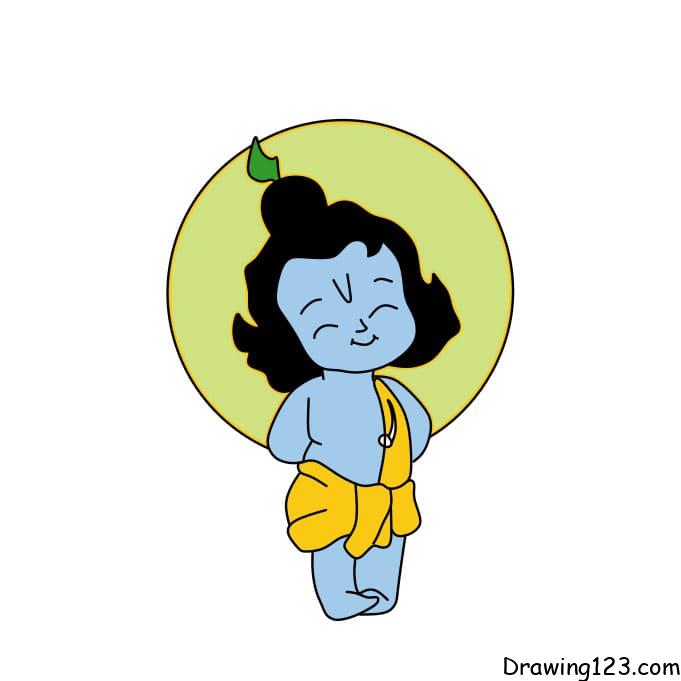 how-to-draw-Lord-Krishna-step-9-2 piirustus