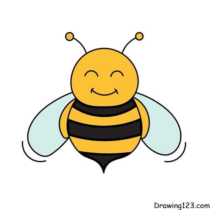 how-to-draw-a-bee-step-8-1 piirustus