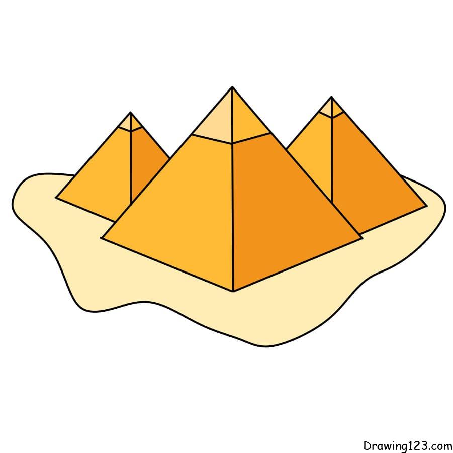 how-to-draw-pyramid-step7-4 piirustus