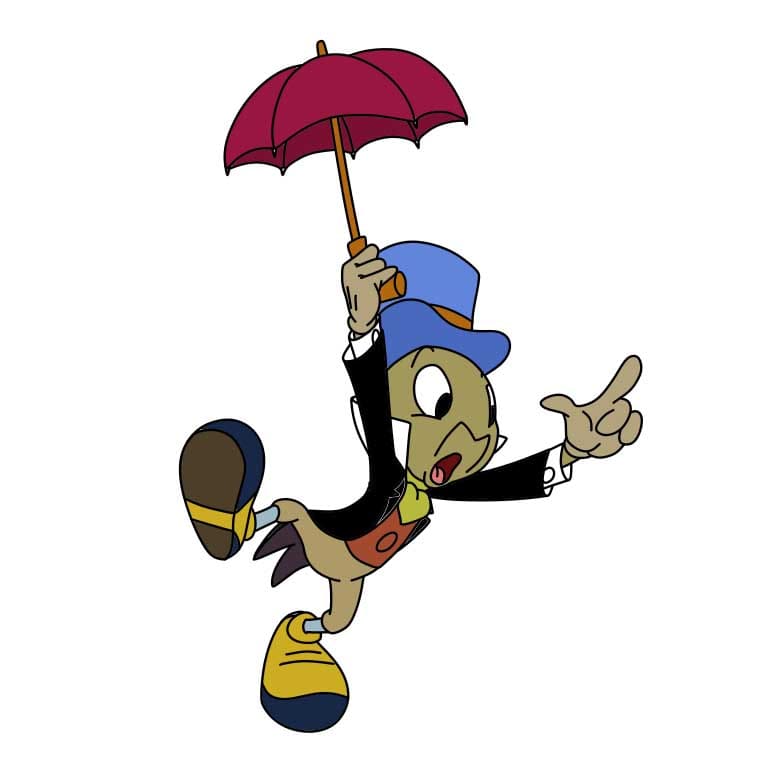 How-to-Draw-Jiminy-Cricket-Step-10 piirustus