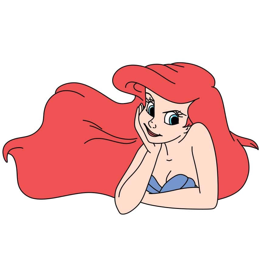 How-to-Draw-Mermaid-Ariel-Step-8-4 piirustus