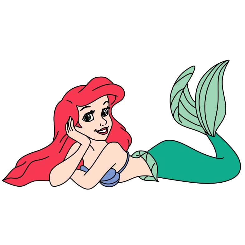 How-to-Draw-Mermaid-Ariel-Step-9-2 piirustus