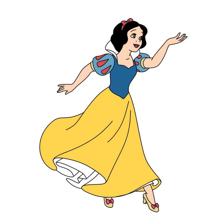 How-to-Draw-Snow-White-Step-11 piirustus