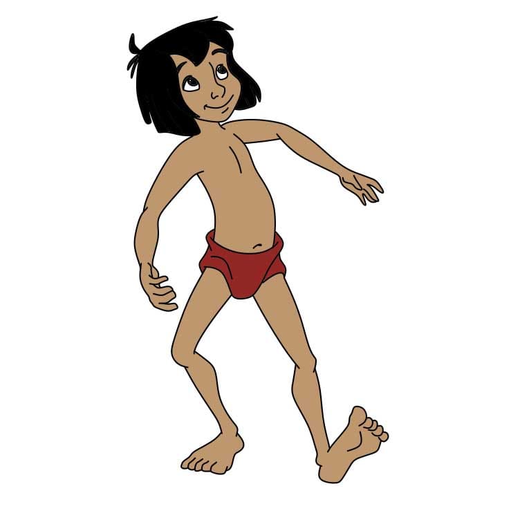 How-to-draw-Mowgli-Step-8-3 piirustus