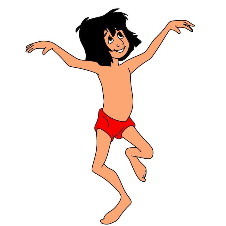 How-to-draw-Mowgli-Step-8-5 piirustus