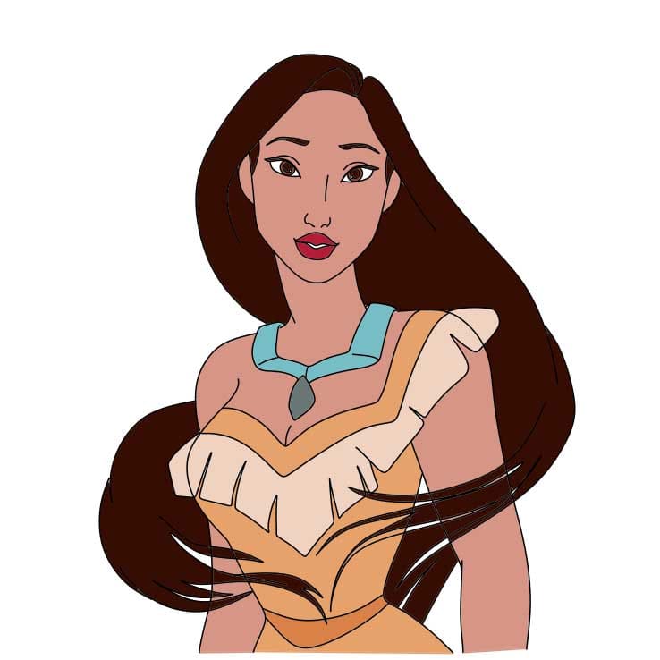 How-to-draw-Pocahontas-Step-7-4 piirustus