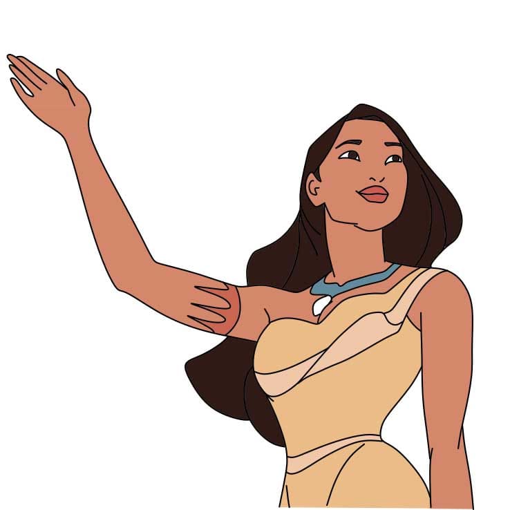 How-to-draw-Pocahontas-Step-8-5 piirustus