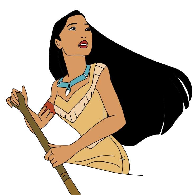 How-to-draw-Pocahontas-Step-9 piirustus