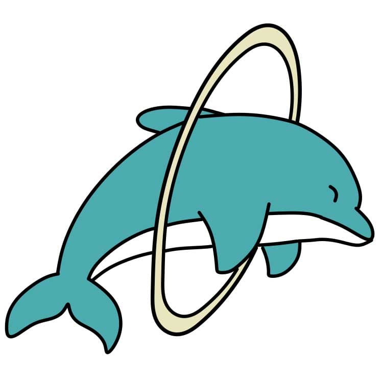 How-to-Draw-a-Dolphin-Step-7-4 piirustus