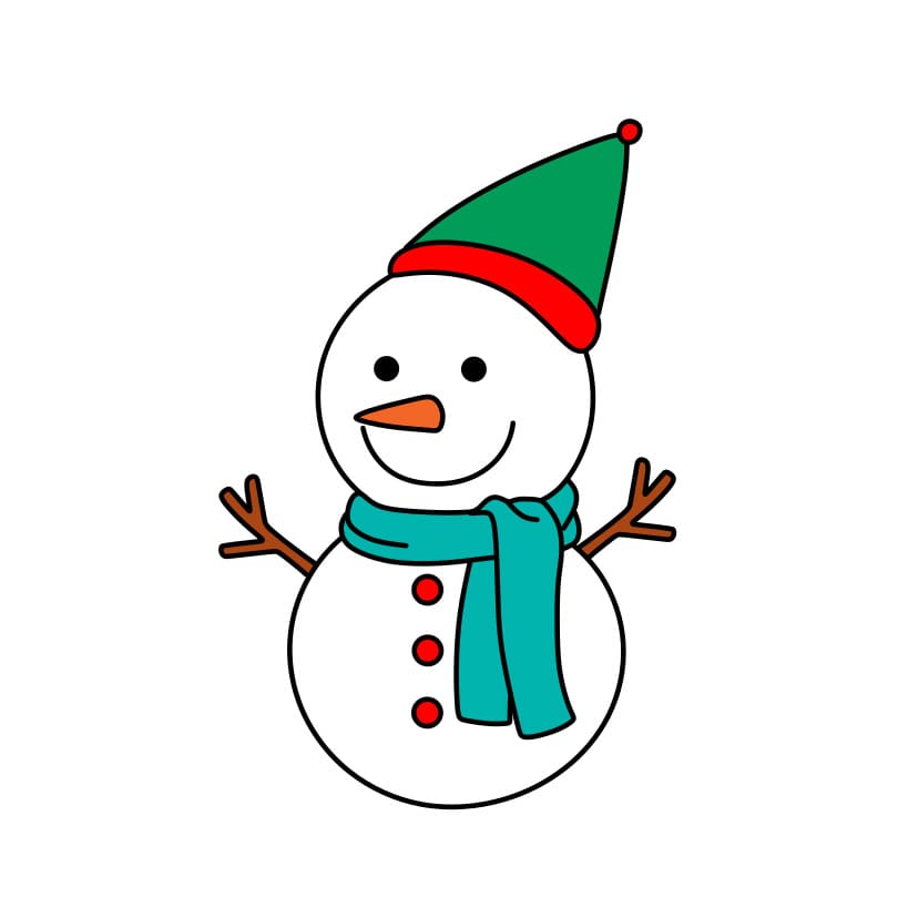 How-to-Draw-a-Snowman-Step-7-1 piirustus