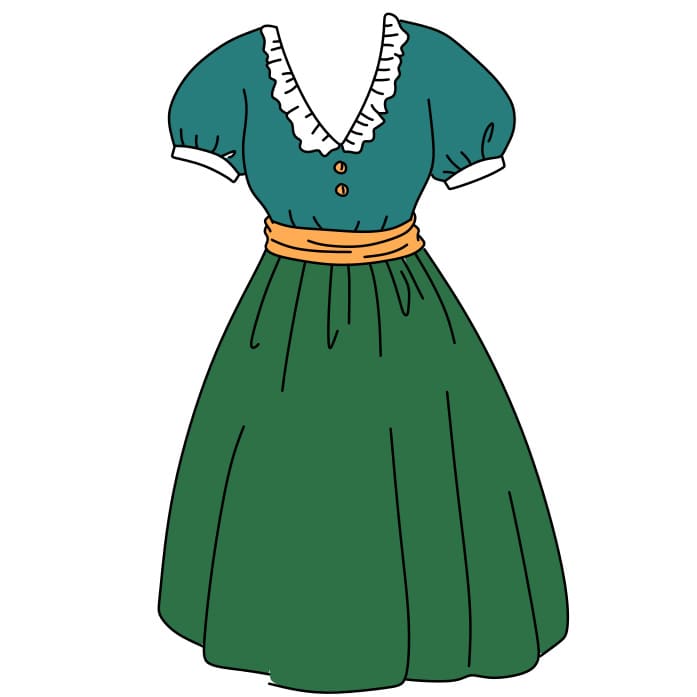 How-to-draw-a-dress-Step-6 piirustus