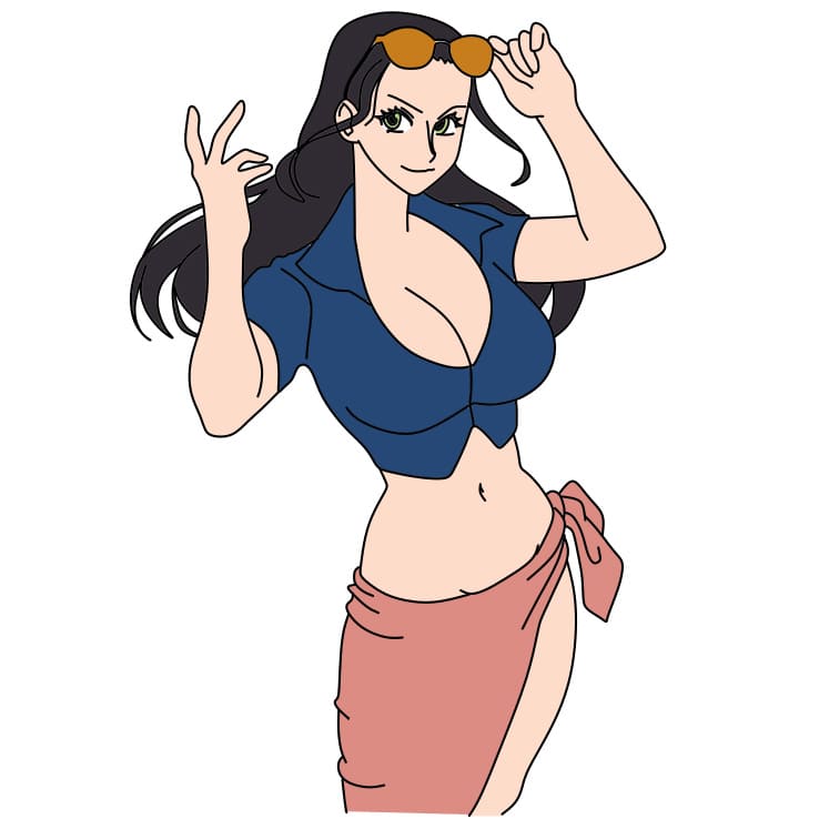 How-to-Draw-Nico-Robin-Step-12 piirustus