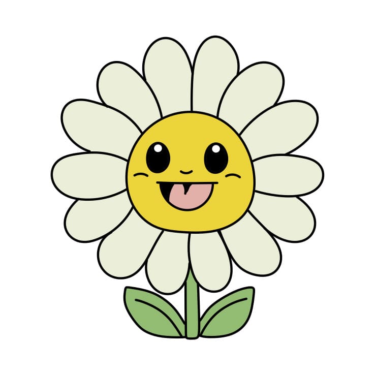 How-to-draw-daisy-Step-6-5 piirustus