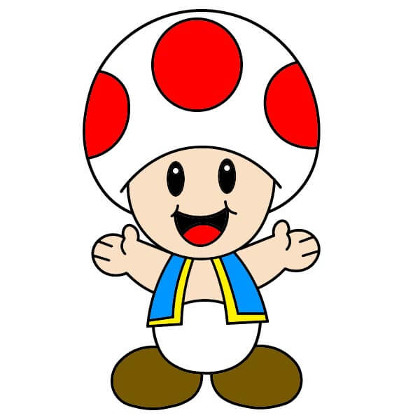 Toad Mario 3-12 piirustus