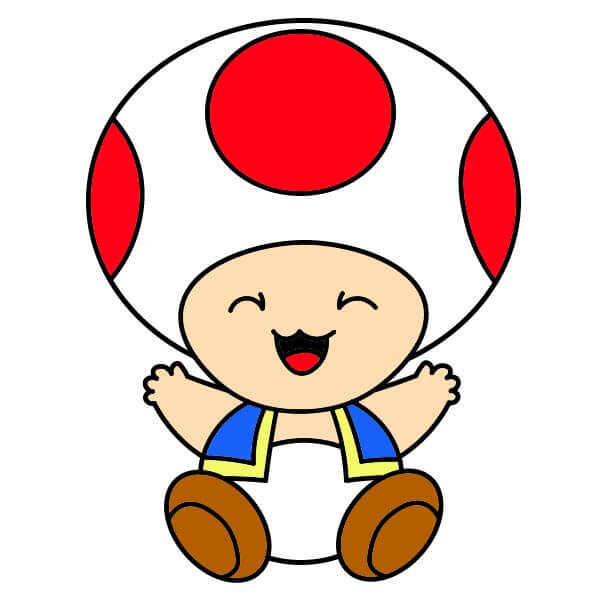 Toad Mario 5-9 piirustus