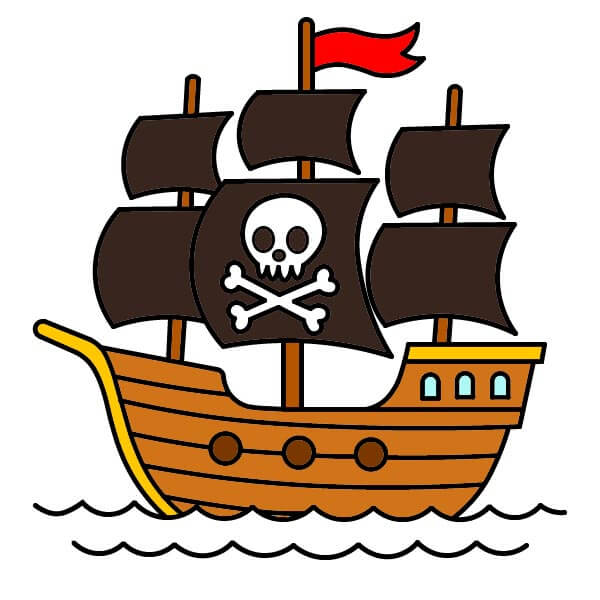 Merirosvolaiva piirustus