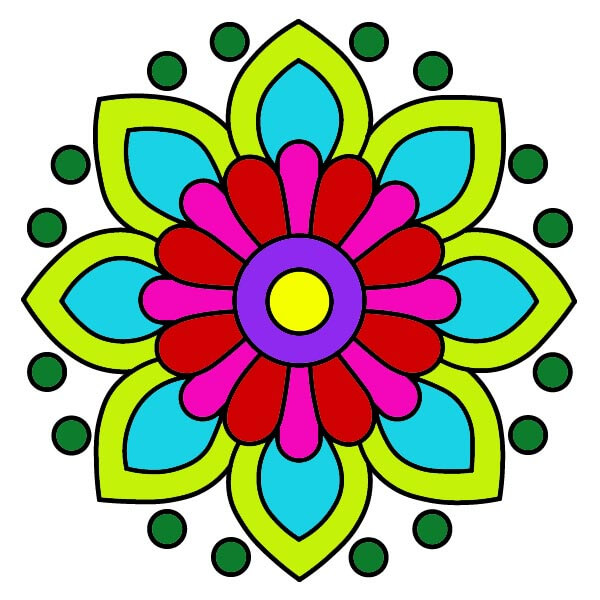 Mandala 3-8 piirustus