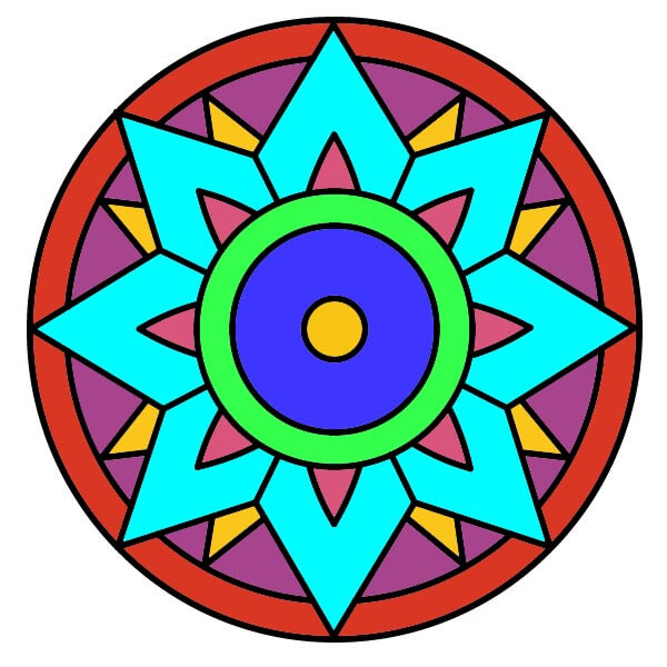 Mandala 4-9 piirustus
