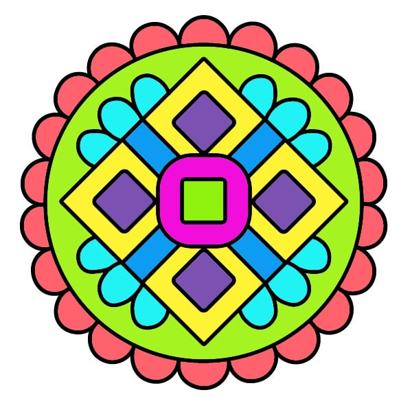 Mandala 6-9 piirustus