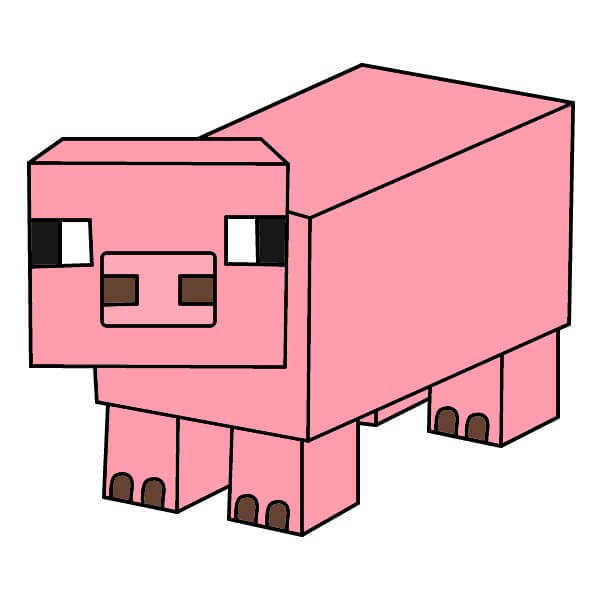 Minecraft Pig 7 piirustus