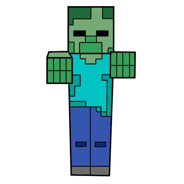 Minecraft Zombie 8 piirustus